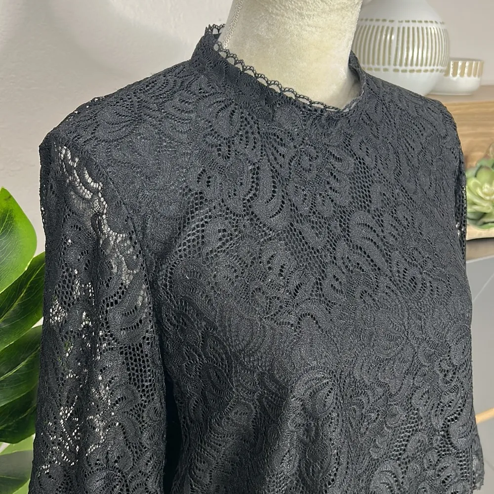Laundry by Shelli Segal  • lace balloon ruffle sleeve blouse - Image 4