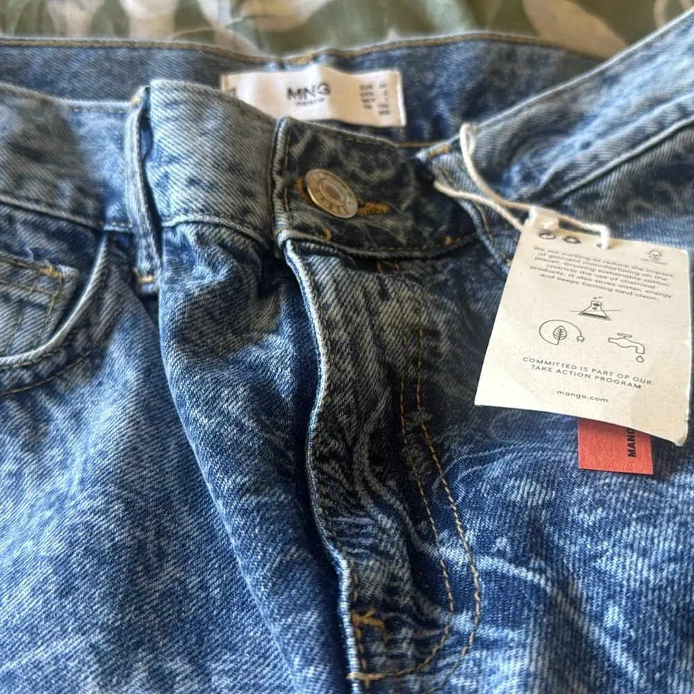 NWT MNG X MANGO Denim Mid-rise Paisley straight-leg jeans SZ-2 - Image 7