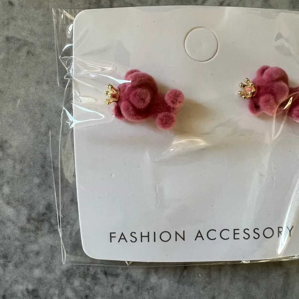 Pink Fuzzy Bear Earrings - Image 48