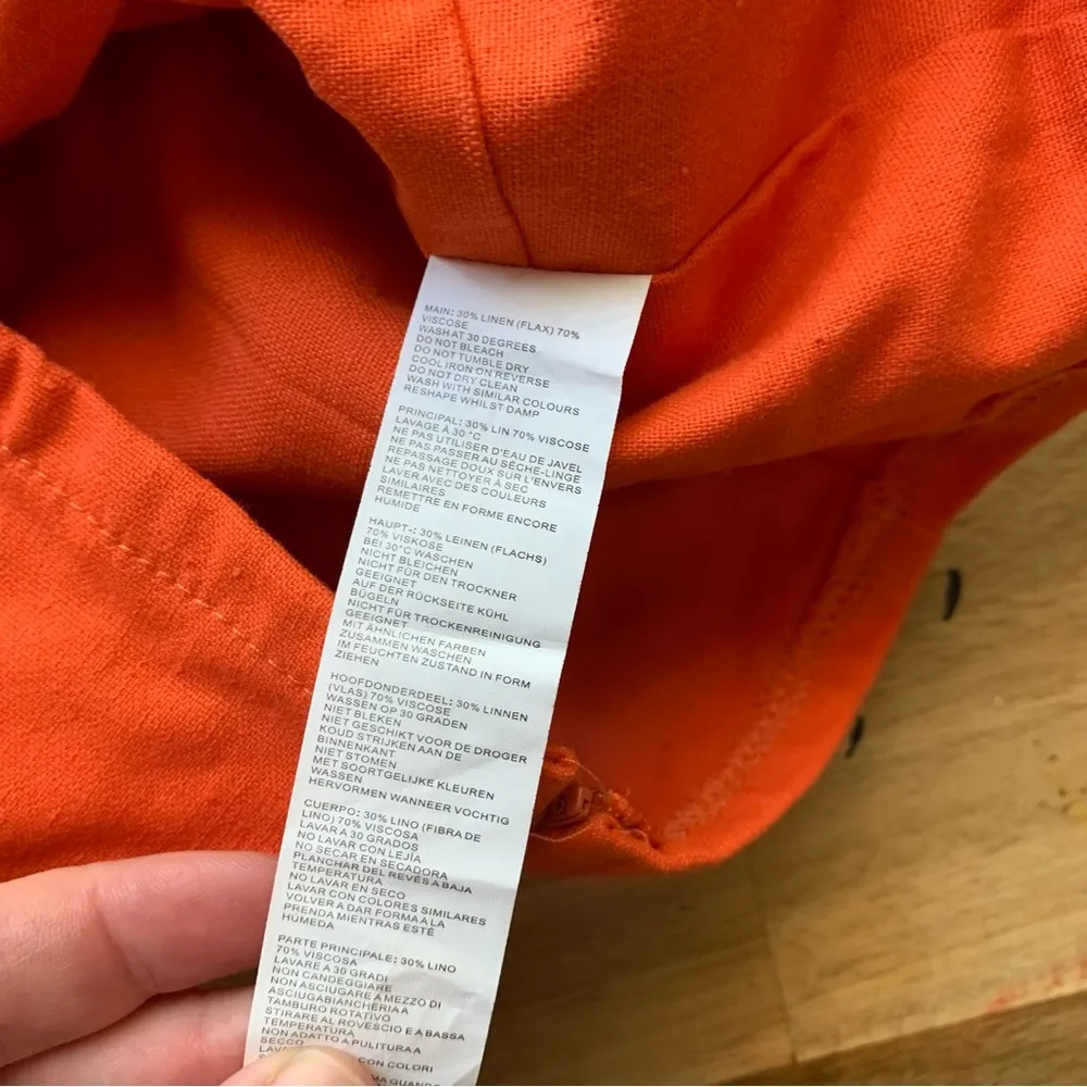 NWT  Coral Linen Long Sleeve Cropped Blouse 8 - Image 5