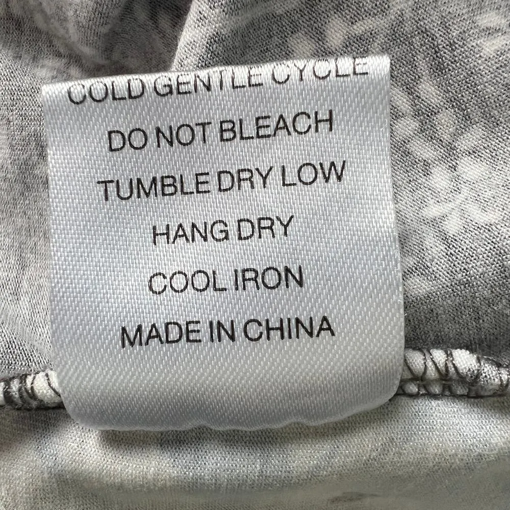 Bishuige Womens Top 2XL Henley Floral Casual Everyday Wear Soft Stretch Comfort Gray Size 2X - Image 10