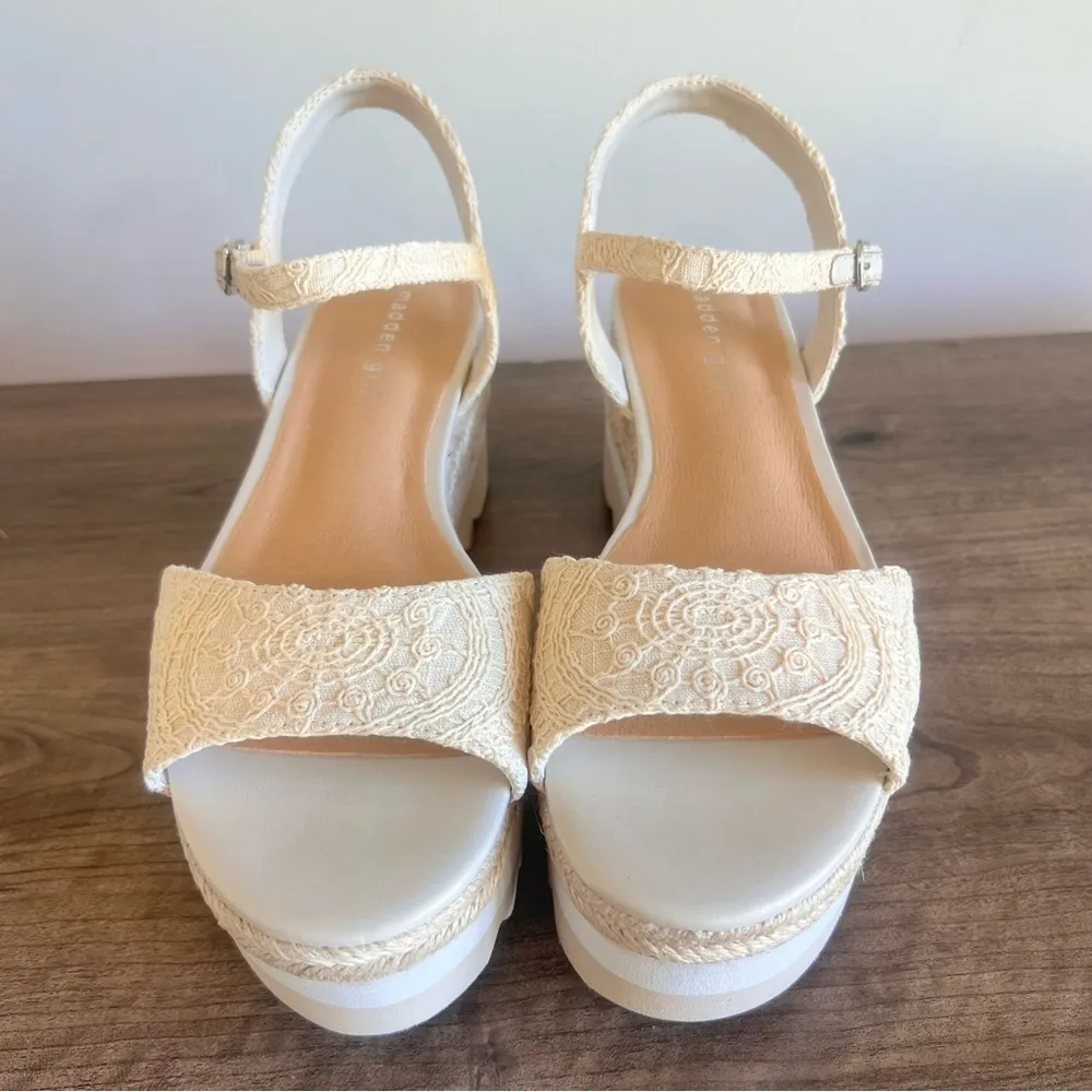 madden girl Charizma Natural Macrame Women's Wedge Sandals Size 9 #B1444 - Image 3