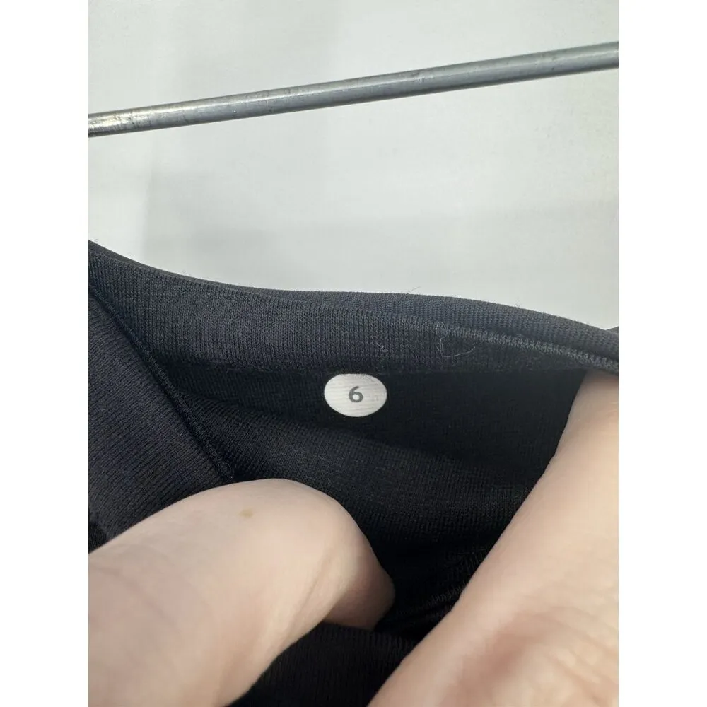 Lululemon Cropped Legging Women 6 Black Sheer Athletic‎ Yoga Gym Workout - Image 4