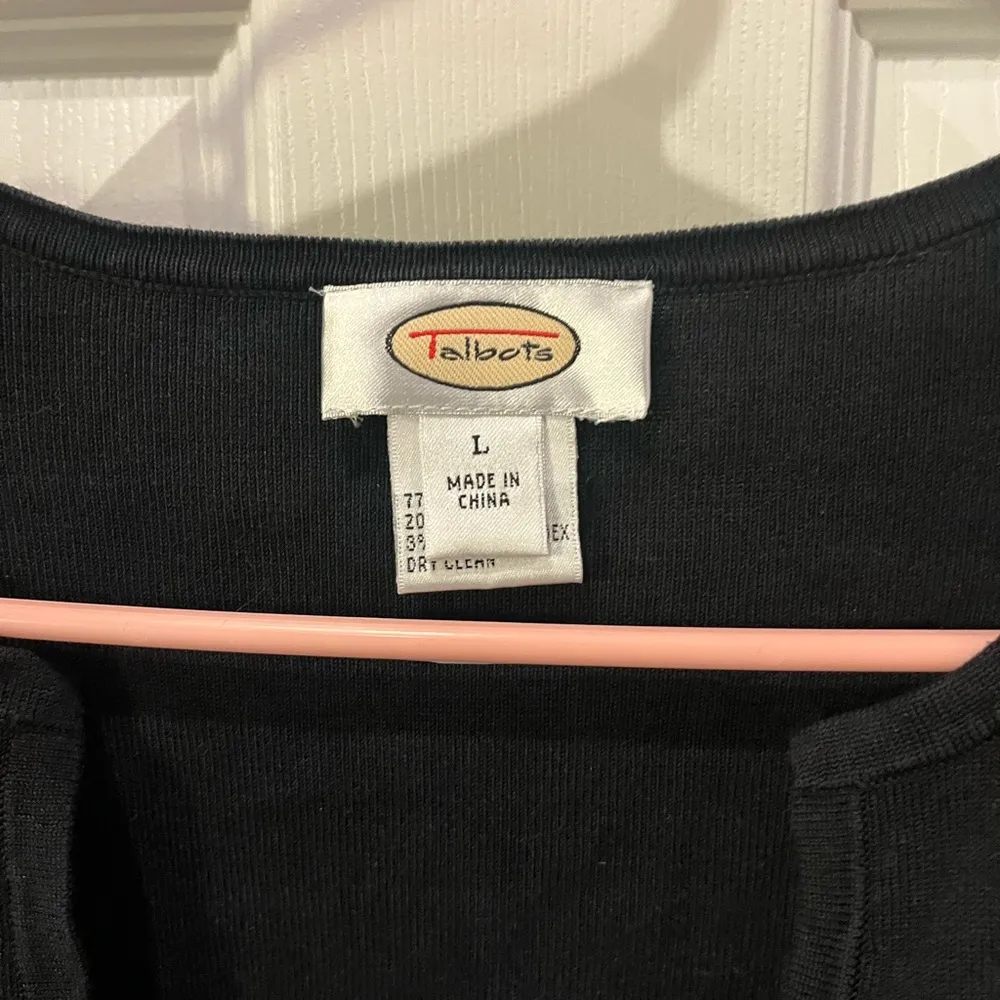 Talbots Black Buttoned Long Sleeve Blouse - Image 2