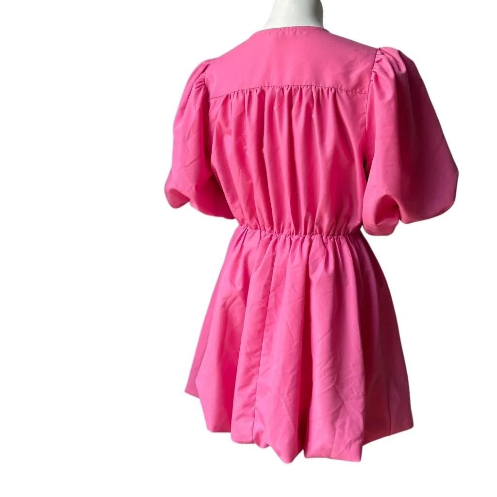 Entro High Waist Puff Sleeve Bubble Hem Dress, Sz S - Image 7