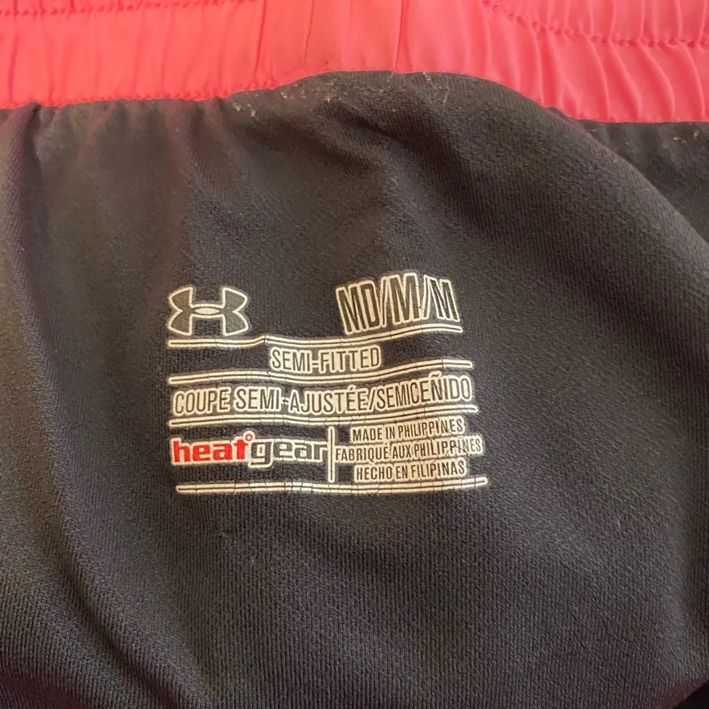 Womens Black Pink Lined Under‎ Armour Semi-Fitted Running Shorts Size Small - Image 3