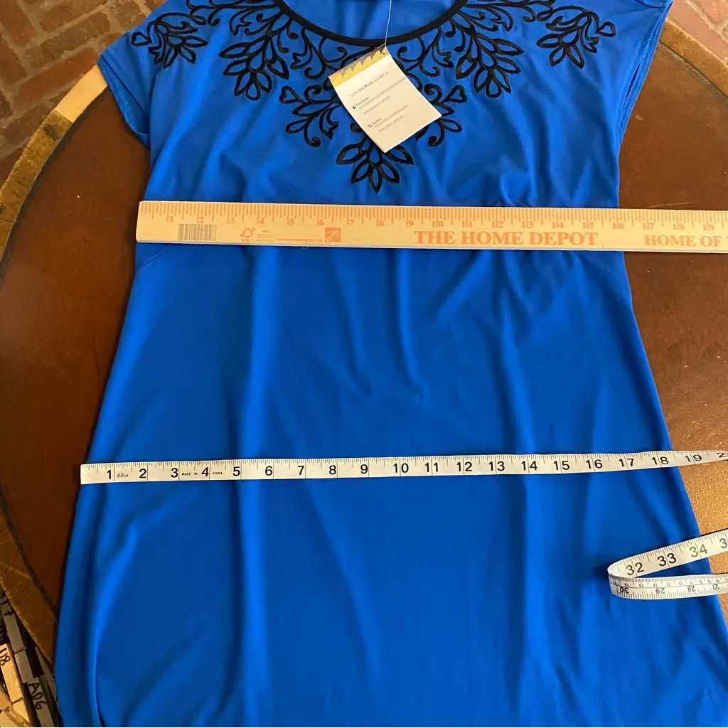 Bob Mackie wearable art Royal Blue with Embroidery Midi Dress size xs‎ nwt new - Image 6