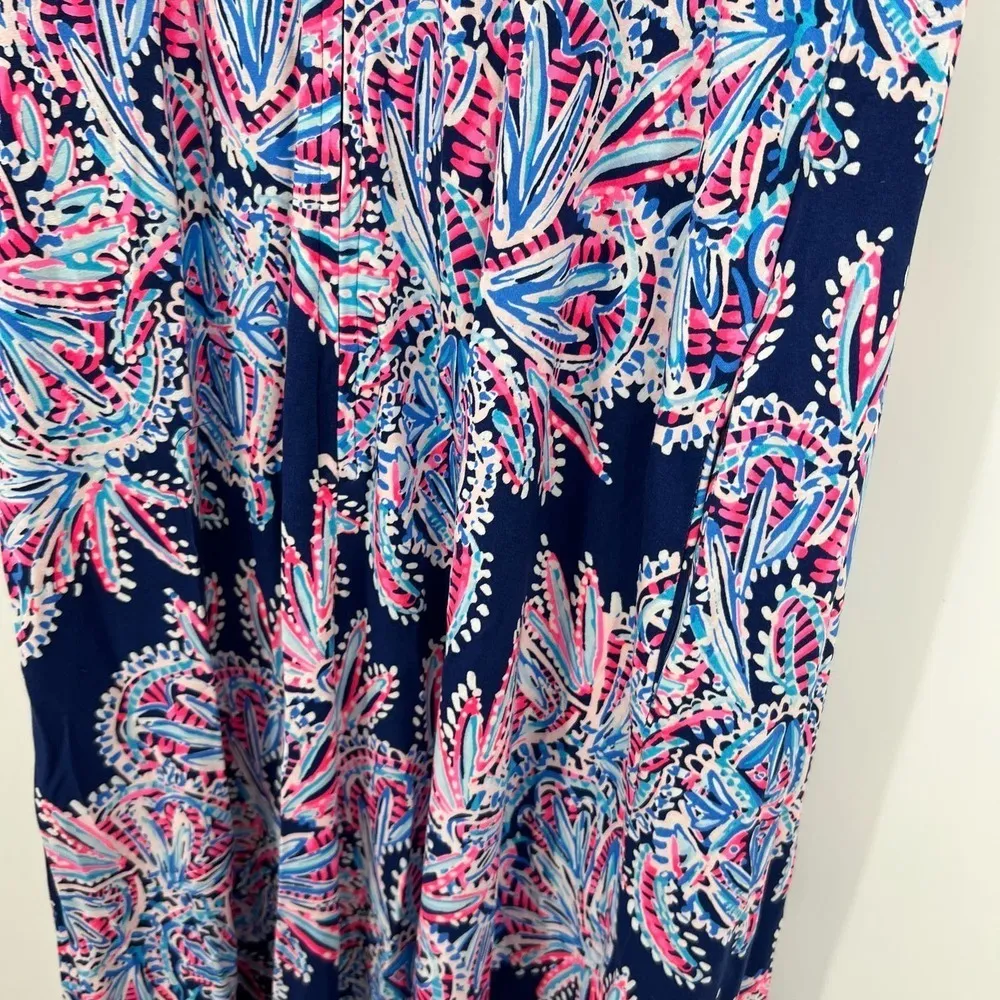 NEW Lilly Pulitzer Maui Maxi Dress in Oyster Bay Blue Miss Shell beach Size 12 - Image 6