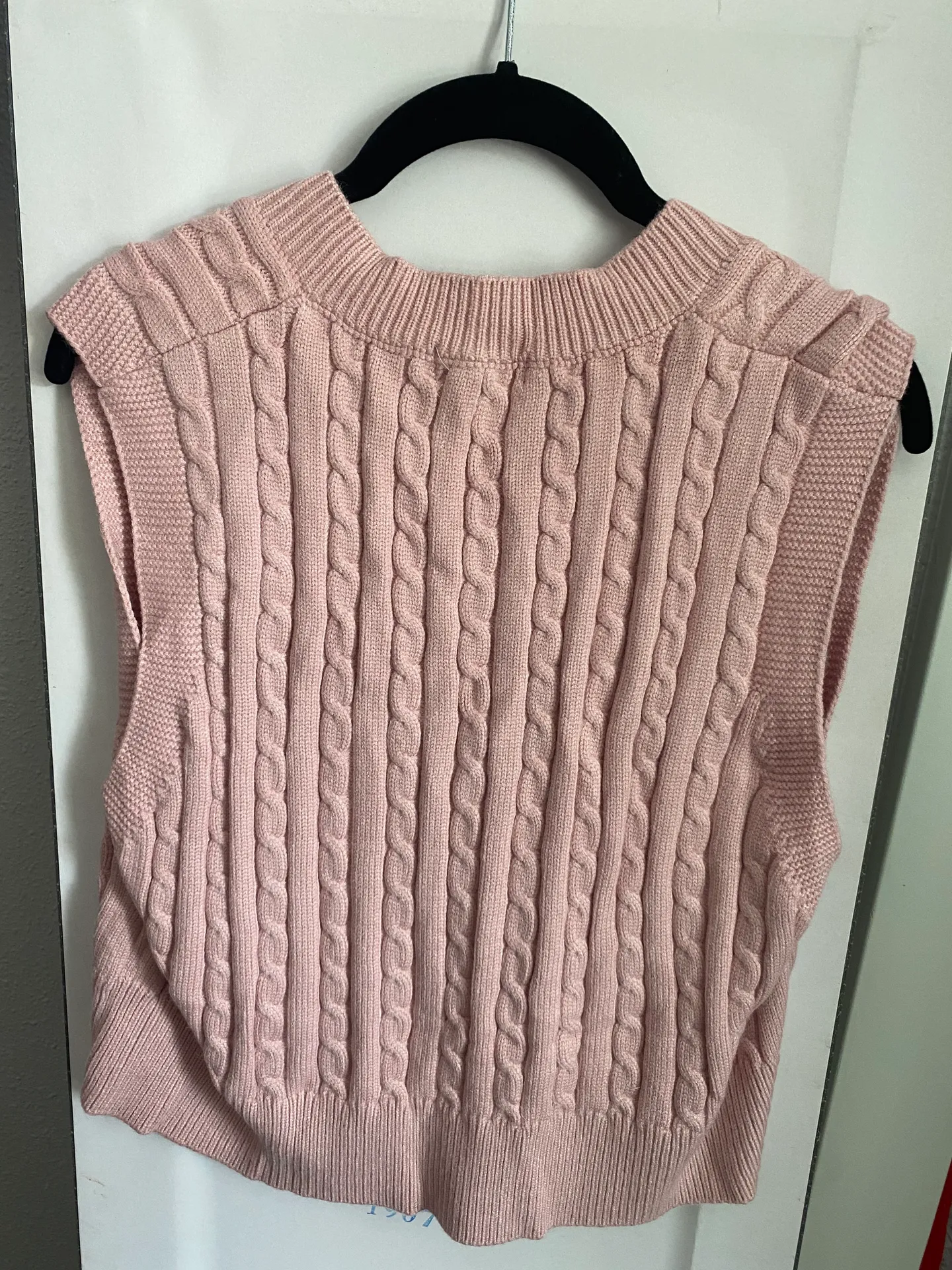 Shekou Pink Knitted Sweater Vest - Image 2