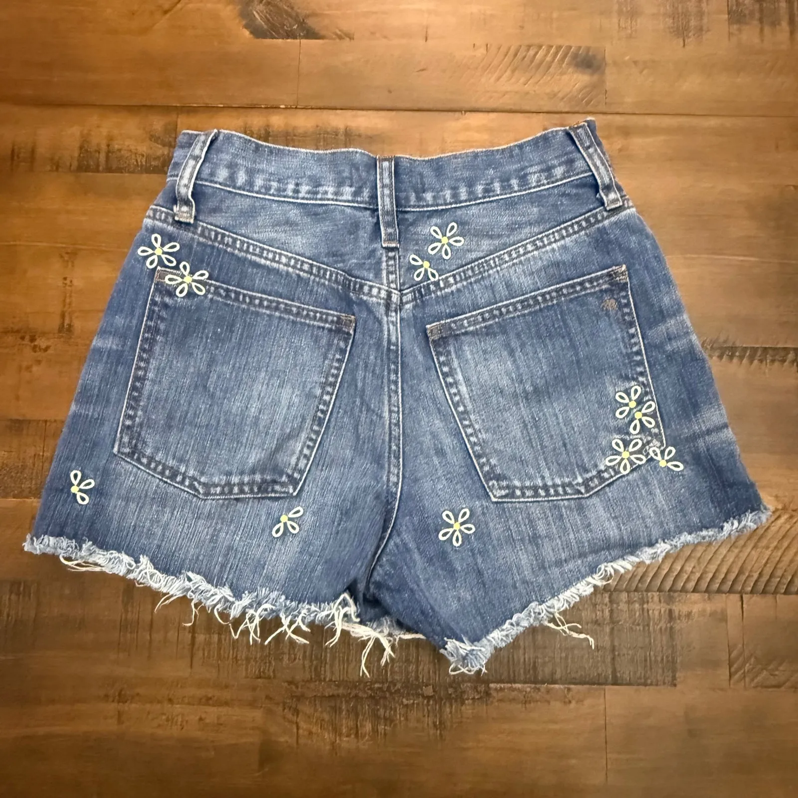 Madewell The Perfect Jean Short Embroidered Daisy Edition Womens 25 - Image 3