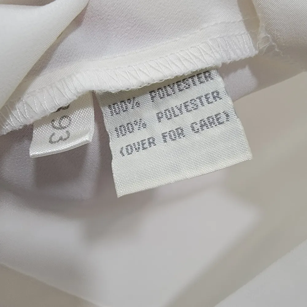 Susan Bristol Vintage Semi Sheer Short Sleeve Ivory Button Down Women Size 6 - Image 11