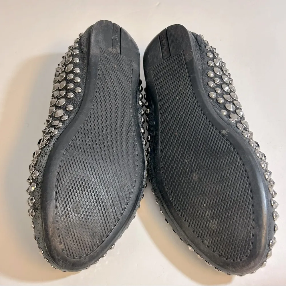 Prada Studded and Jeweled Black Leather Loafers Size 36.5 or US 6.5 - Image 7