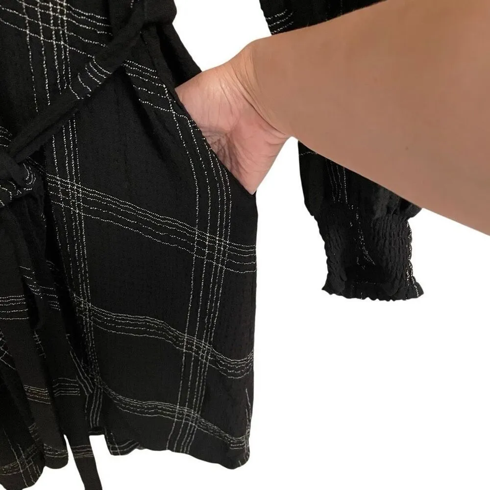 Lane Bryant smocked cuff ruffle neck long sleeve dress women’s 22 belted midi - Image 4