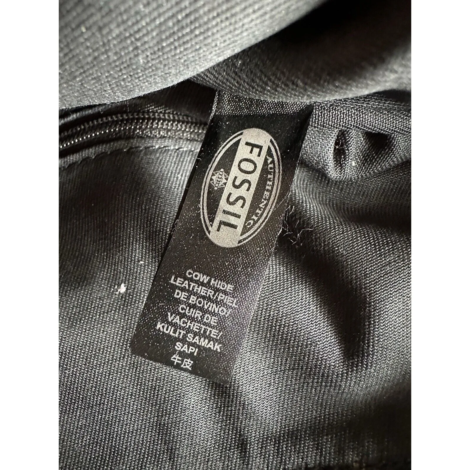 Fossil Purse Vintage Black~ Sparkle Key Hardware Zip Close Pockets Medium Size - Image 8