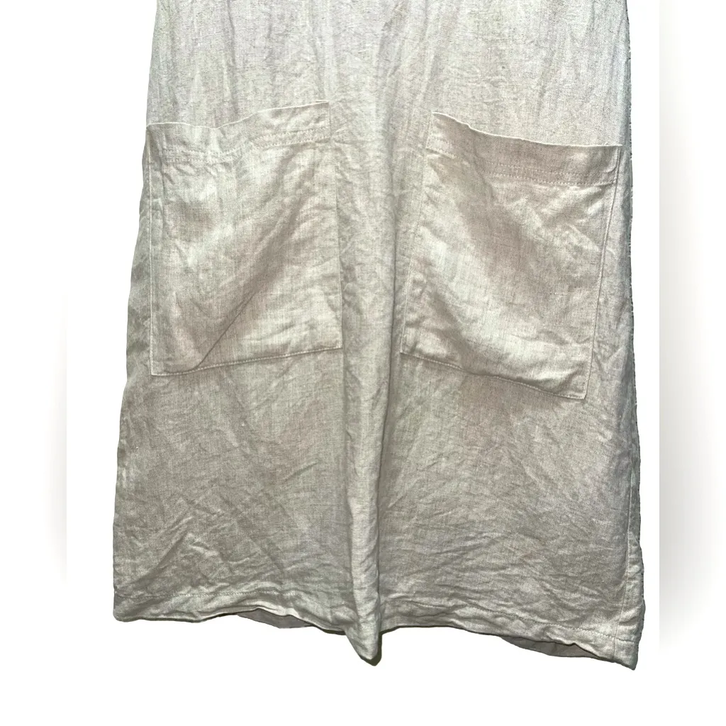 Mo:vint By Anthropologie‎ 100% linen dress size small Tan - Image 6