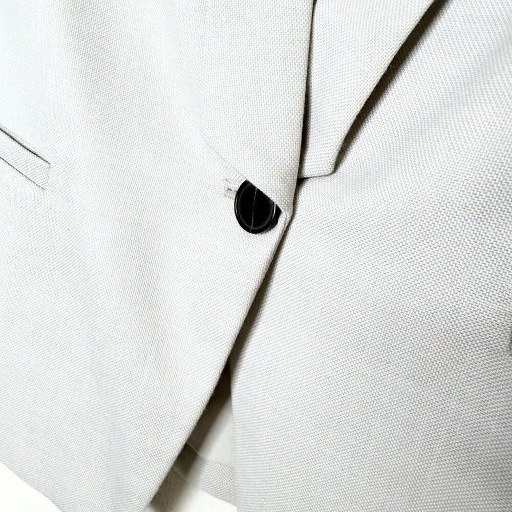 Club Monaco Mair Textured Single Button Wool Blazer Jacket Size 4 Gray Office - Image 6