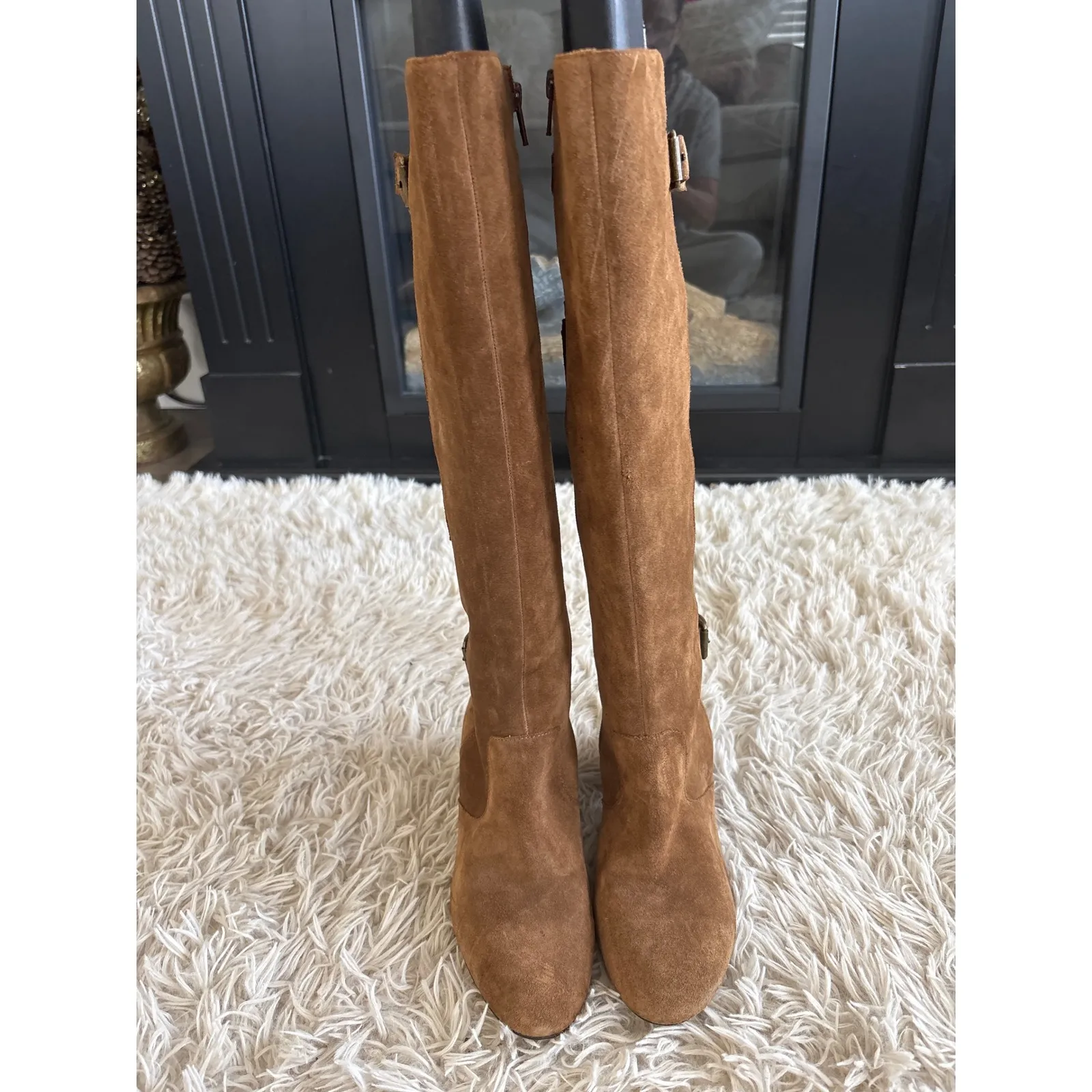 Gianni Bini Suede Embroidered Knee High BoHo Southwestern Boots Women 6.5 - Image 2