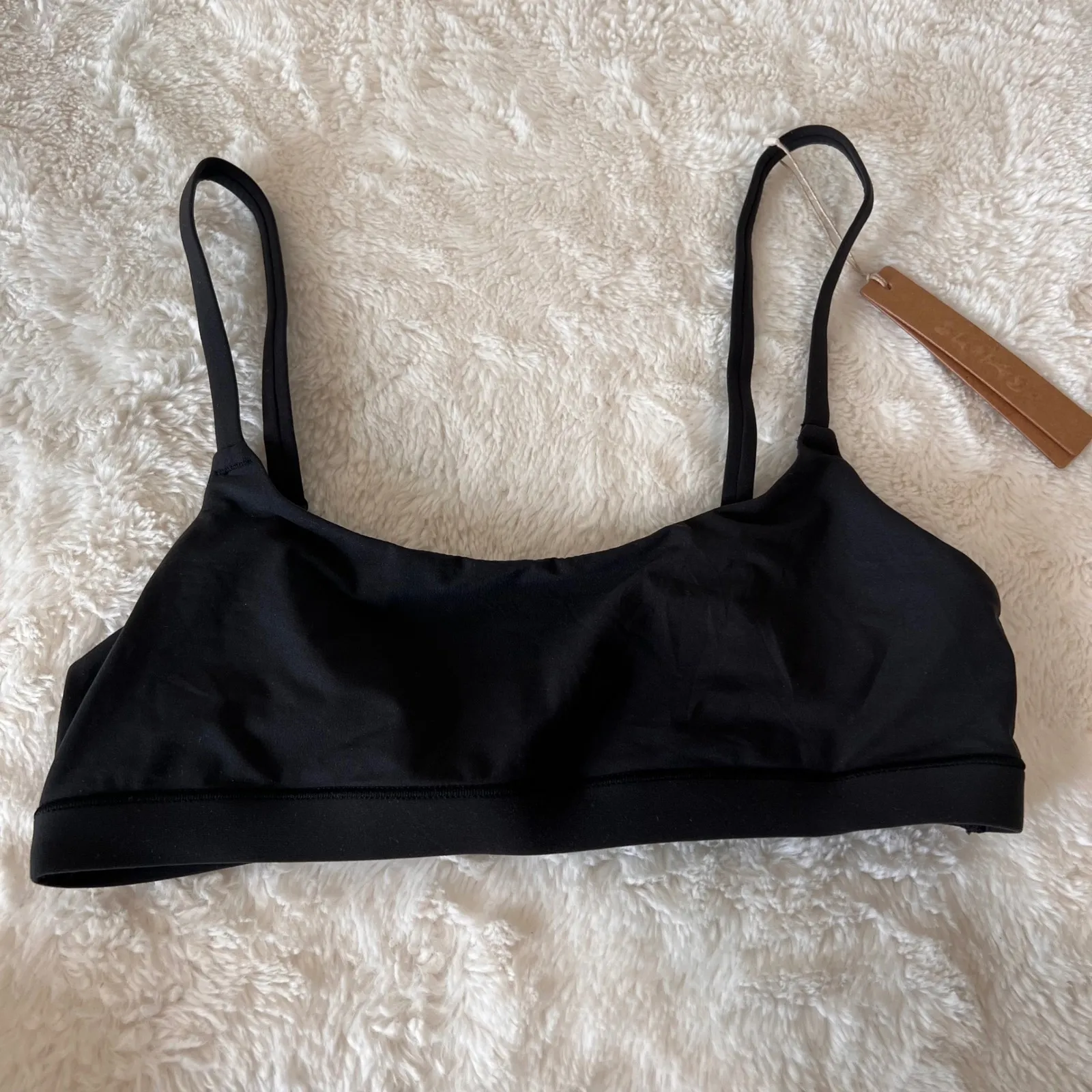 SKIMS Women's Fits Everybody Scoop Necklette Bralette Onyx Black Size Small NWT - Image 2