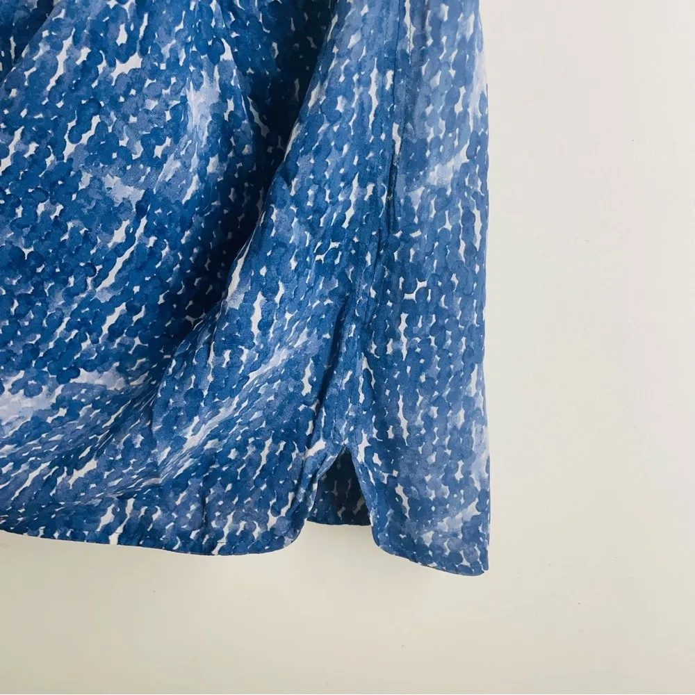 AG Adriano Goldshmied 100% Silk Strappy Cami Tank Top Blue Abstract Print Small - Image 8