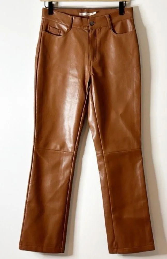 ESQUALO FAUX LEATHER PANTS Camel 6 - Image 2