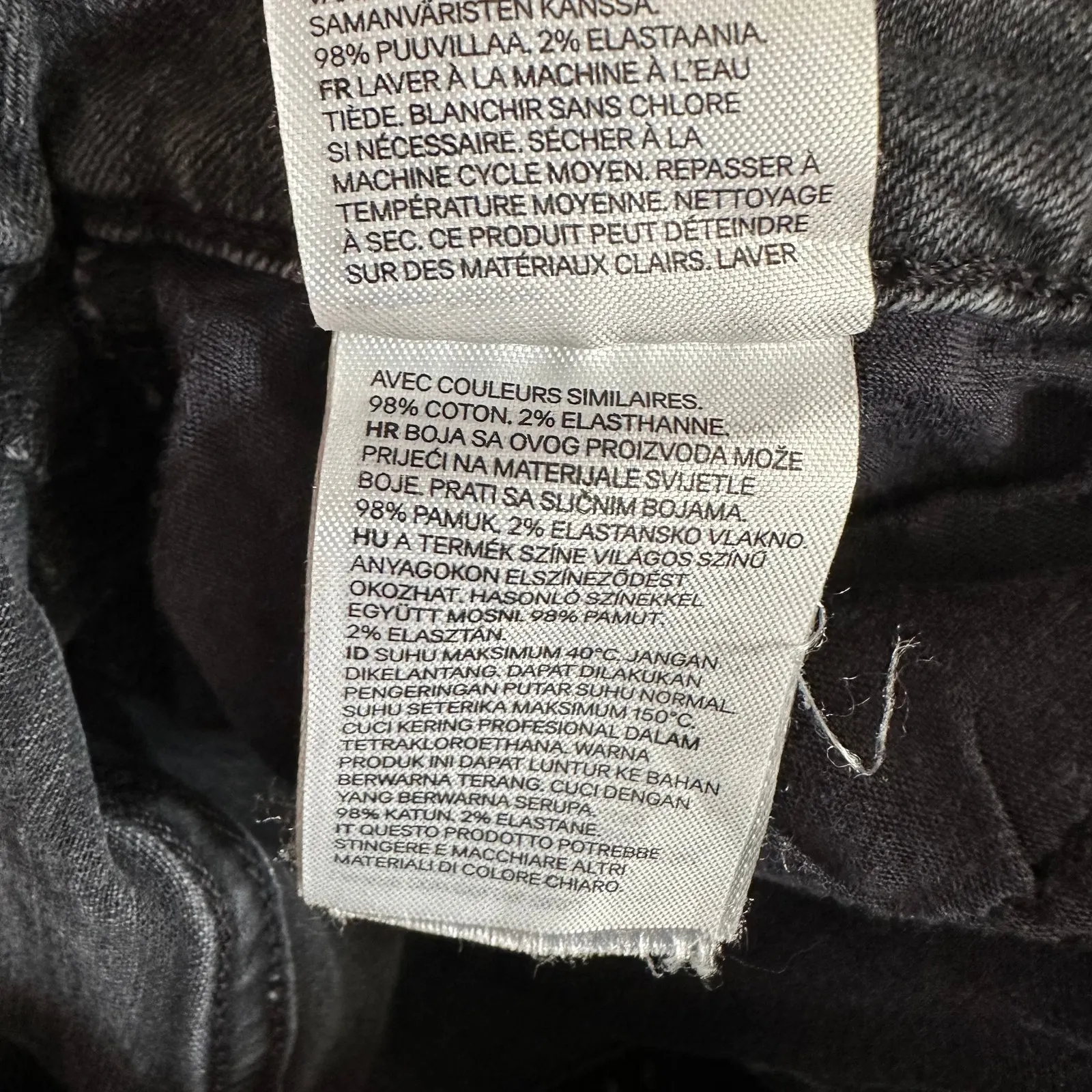 Western Cowgirl‎ Sz 2 Black High Rise Distress Raw Hem Stretchy Jean Shorts H&M - Image 4