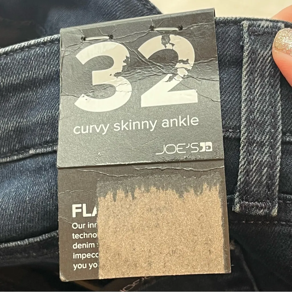 Joe’s Jeans Curvy Skinny Ankle Denim‎ Jean Flashback Blue Womens Size 32 NEW - Image 4