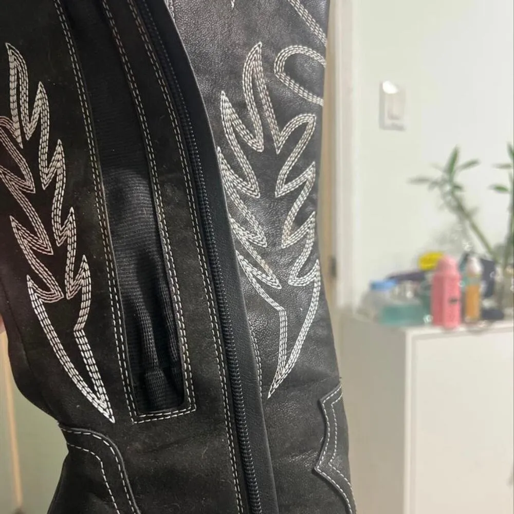 NWT TORRID Tall Shaft Heeled Western Boot Black Size 6 Wide Calf Country - Image 15