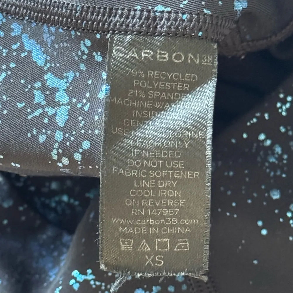 Carbon38 Art Foil High Rise 7/8 Legging Black and Blue Size XS - Image 8