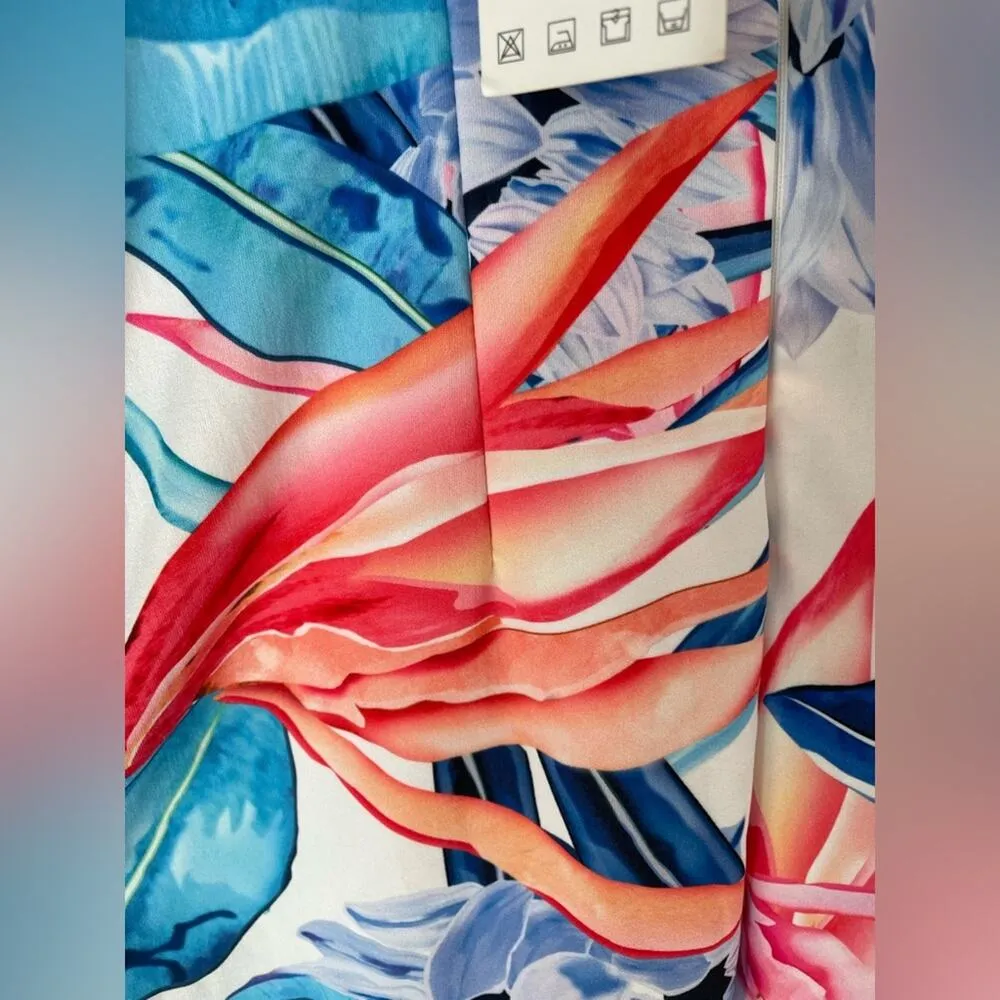 Zeagoo Deep V Neck Floral Spaghetti Strap Bodycon Dress NEW size Small - Image 5