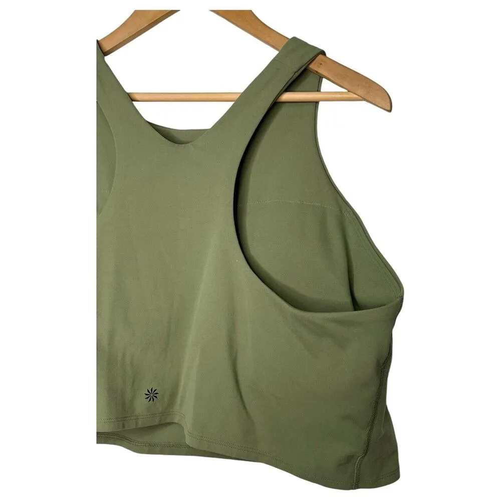 New Athleta Top Womens 3X Conscious Crop D-DD+ Lightly Padded Racerback Green - Image 11
