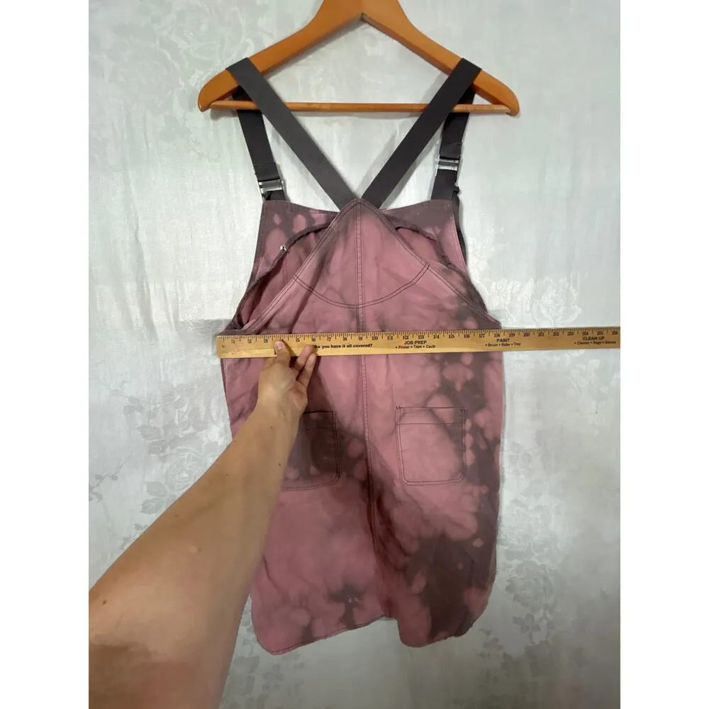 Steady Sellar Overall Dress Pink Gray Tie Dye Knee Length Patch Pocket Indibrand Size M - Image 9