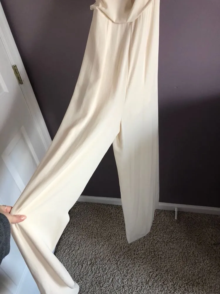 One Shoulder Jumpsuit Tan Size XS - Image 4