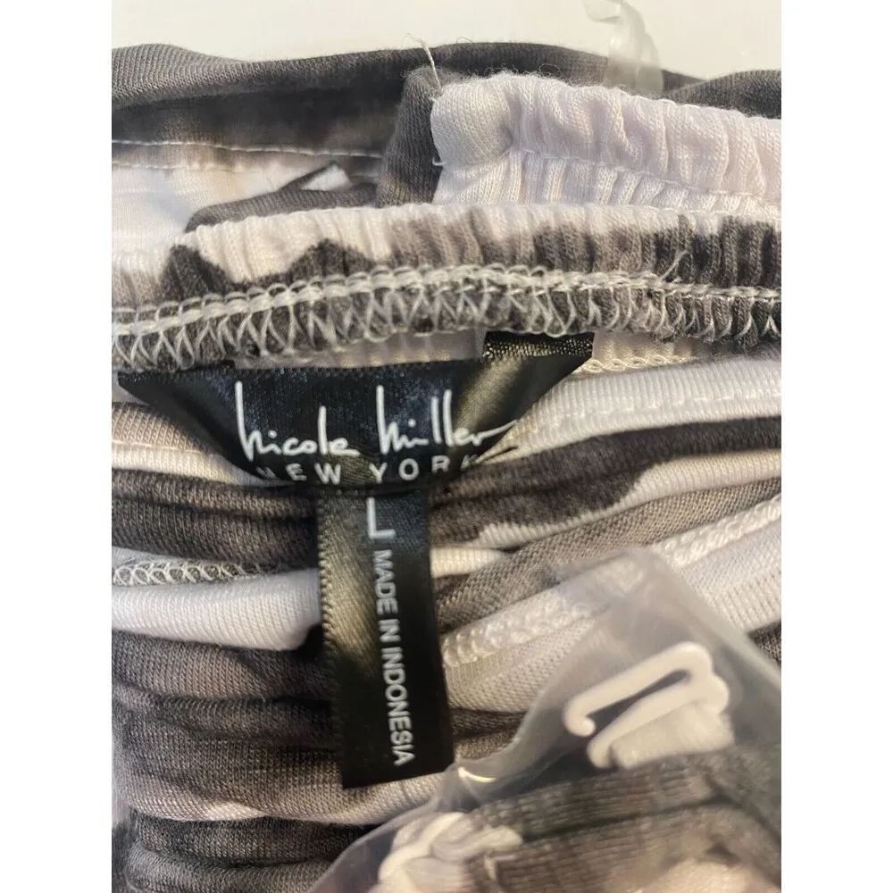 Nicole Miller Black White Dress / Swim Cover Up NWT Size L Women's - Image 12