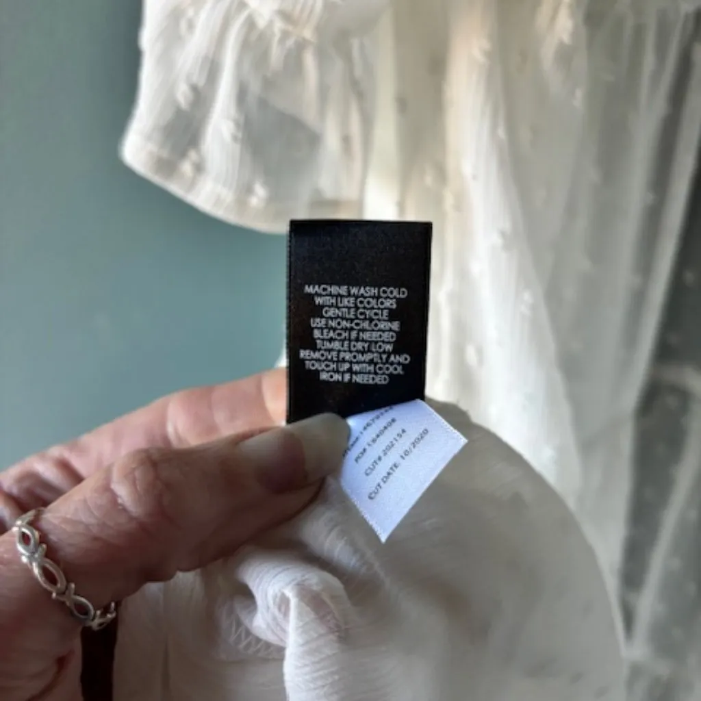 Torrid 0 White L Cover Up Swiss Dot Sheer Open Feminine Boho Tiered Layering - Image 10