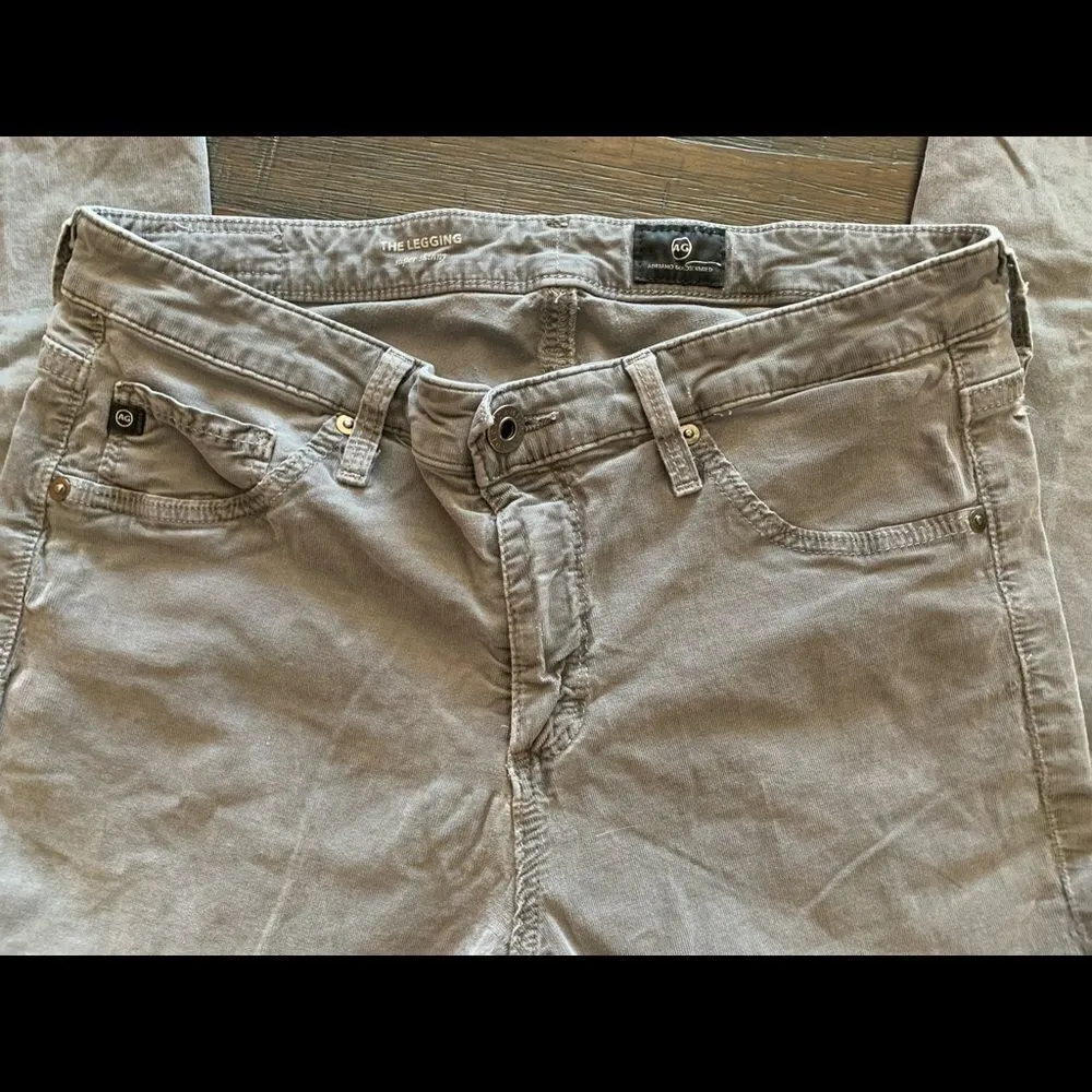 AG Adriano Goldschmied skinny Cord super skinny Leggings Grey Size 28R - Image 4