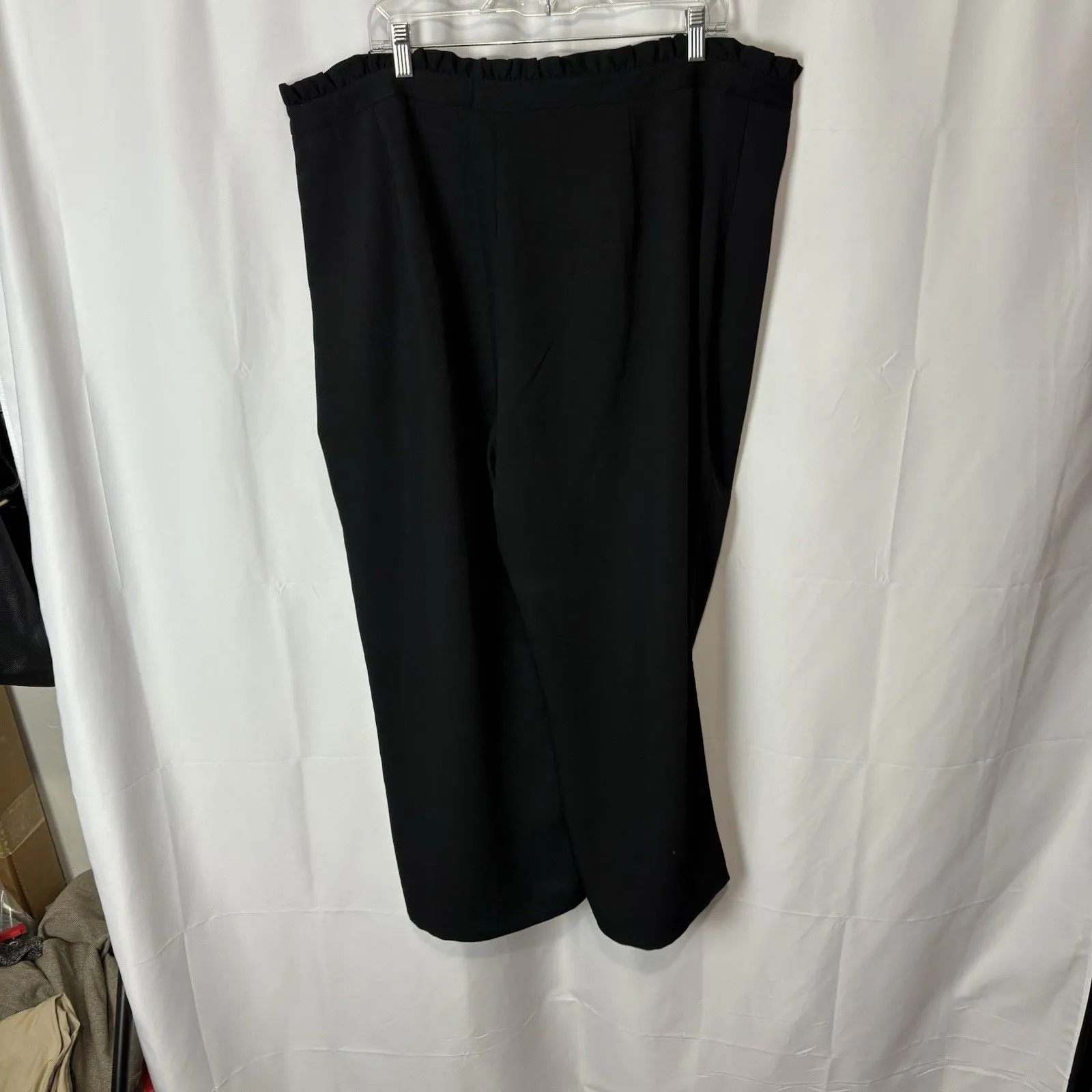 NWT City Chic Black Frill Waist Pants Size XL/22 High Rise Wide Leg Work Office - Image 9