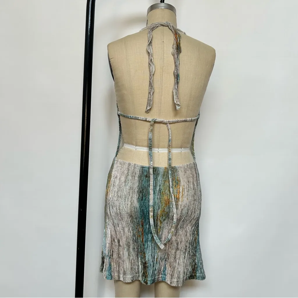 Cider Silver Green Sheath Dress Halter Backless - Image 4