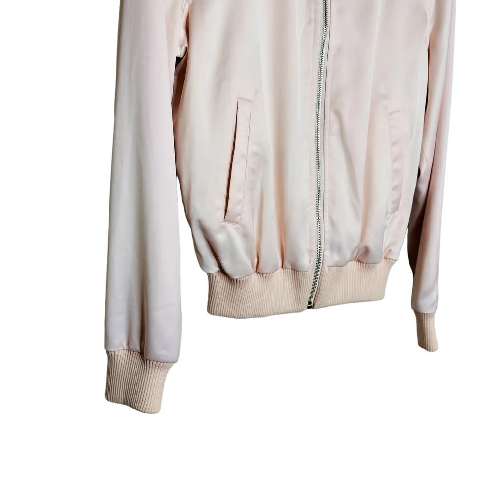 Mistress Rocks Boss Lady Pink Satin Bomber Jacket Size Small - Image 7