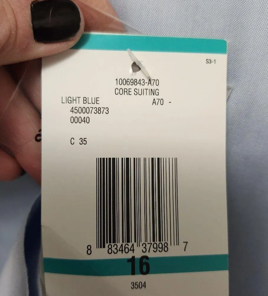 Jones Wear Light Blue Essential Quick Care Button Down Size 16 - Image 6