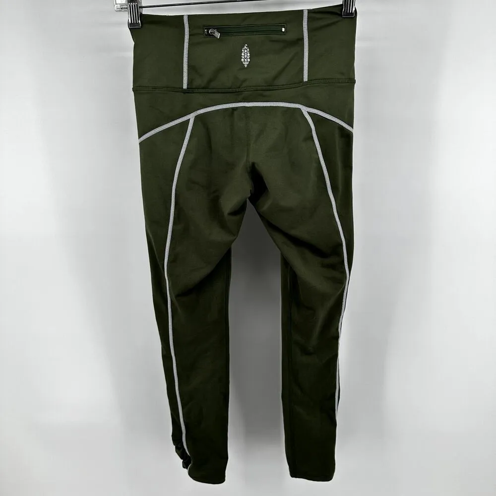 Free People Movement You're A Peach Legging Ankle High Rise Reflective Green XS - Image 6