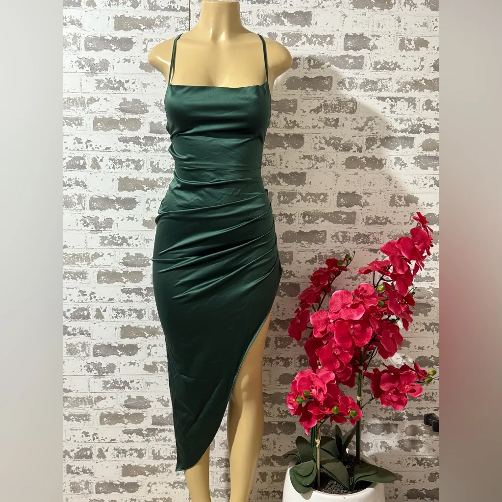 PAULETTE SATIN MIDI DRESS - Image 6