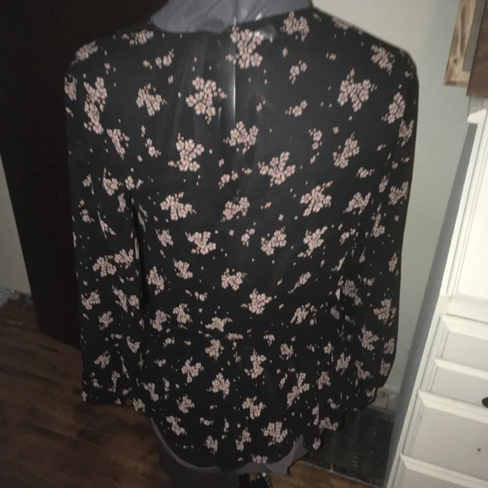 1.State Revolve semi sheer floral v-neck blouse - Image 2