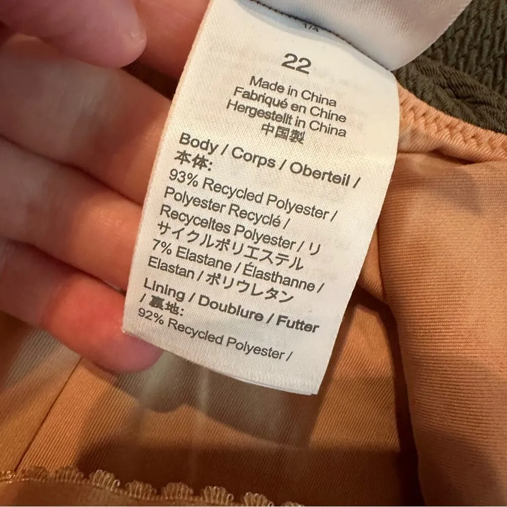 J.‎ Crew One Piece Swimsuit Green Textured Square Neck Shelf Bra Sz 22 NEW - Image 4