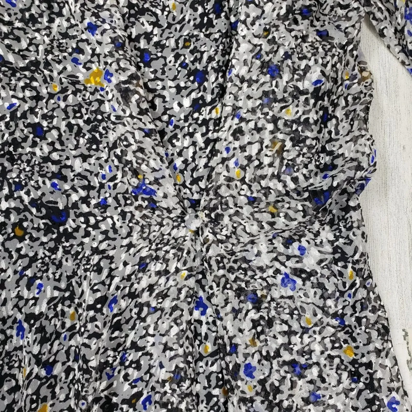 NWT Reiss Charlotte Black & White Burnout Ditsy Print Mini Dress Women's Size 2 - Image 4