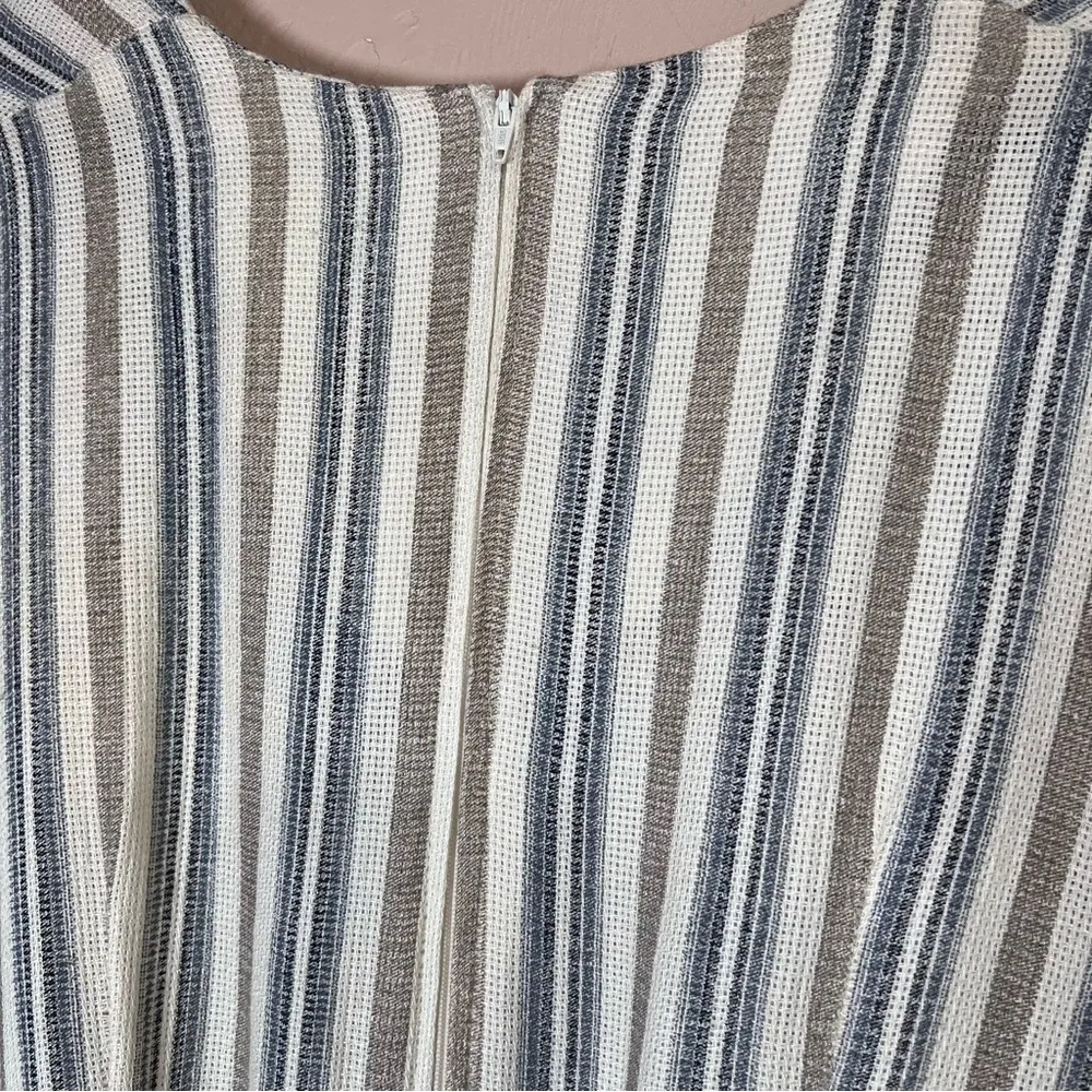 VTG 80s Diana Marco Flax Linen Midi Dress Kaftan Boho Lagenlook Plus Sz 16W USA Blue - Image 11