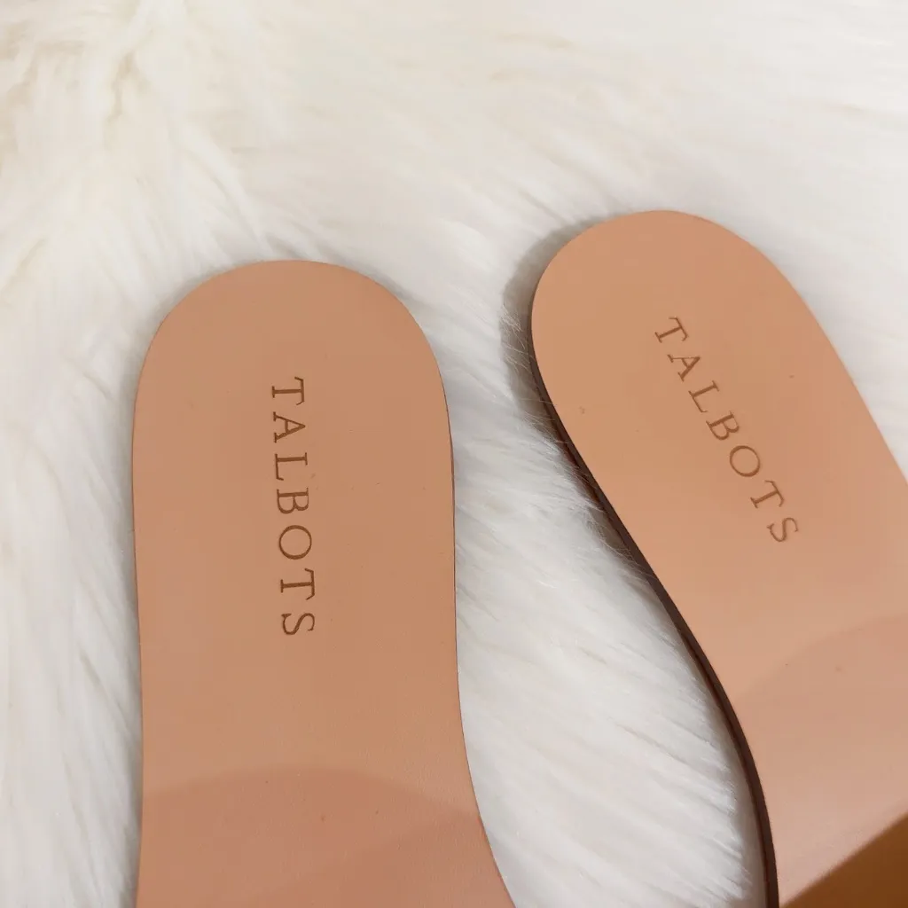 Talbots Women's Orange Hannah Raffia Sandals Slides Size 8 - Image 4