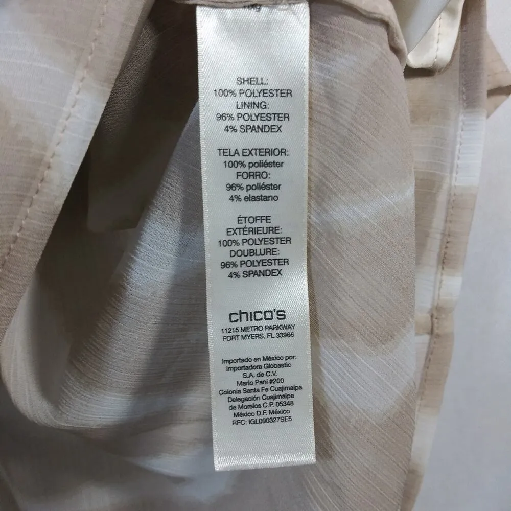 Chico's 2 Piece Tie-Dye Stripe Tunic Top Tan Cream Size M - Image 8