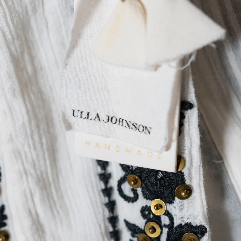 NEW Ulla Johnson Alma Cotton Gauze Sequin Beaded Embroidered Tiered Maxi Dress 2 - Image 2