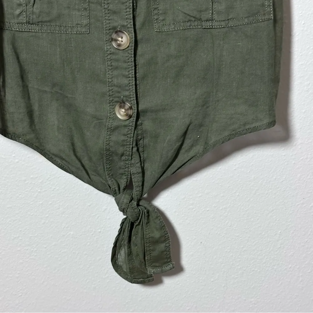 Express Women Dark Green Sleevelesstie knot Top size XS‎ - Image 8