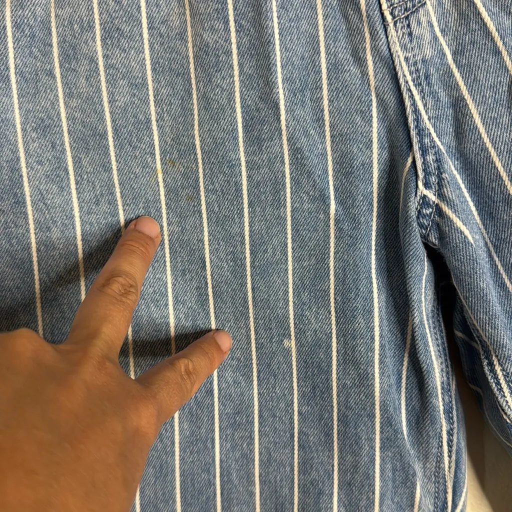 American eagle pin striped high rise mom denim ankle jeans size 4 festival cute - Image 10